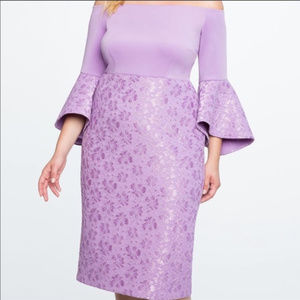 Eloquii lilac off the shoulder dress